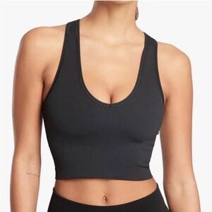 Athleta Aurora Crop Rib Tank Black size small